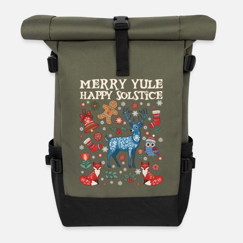 Joyeux Noël Joyeux Noël - Sac à dos roll top - olive/noir
