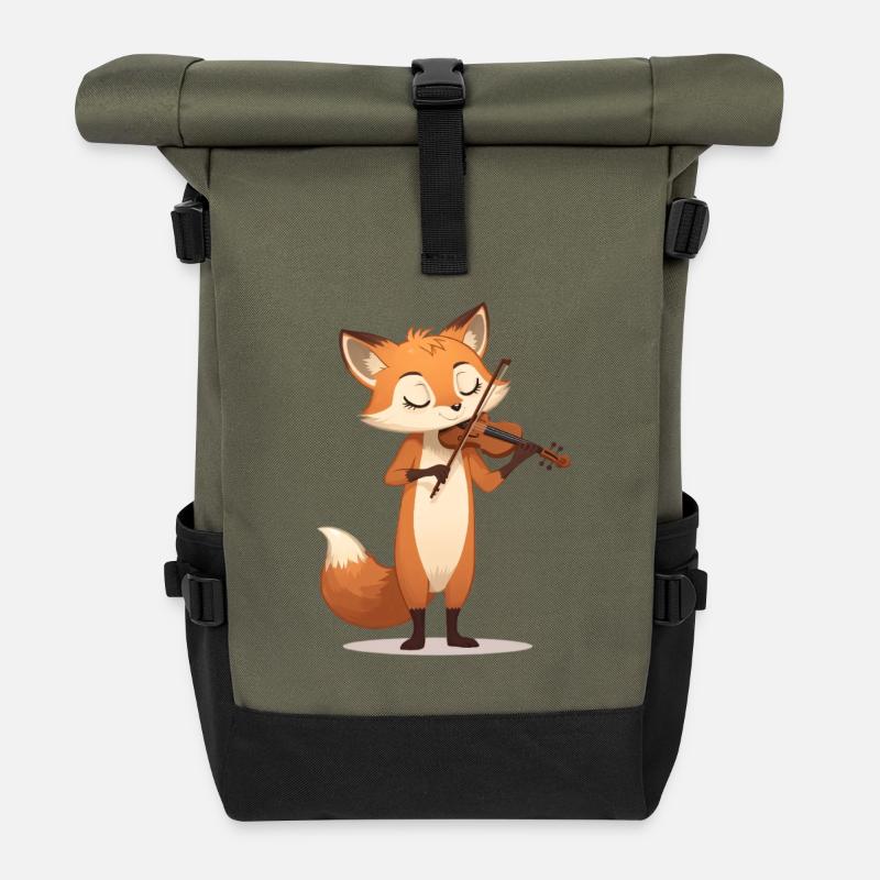 Sanfter Fuchs Violine - Rolltop Rucksack - Olive/Schwarz