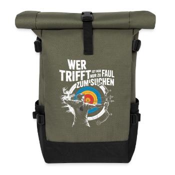 Archery design for archers and courses - Roll Top Backpack - olive/black - Front