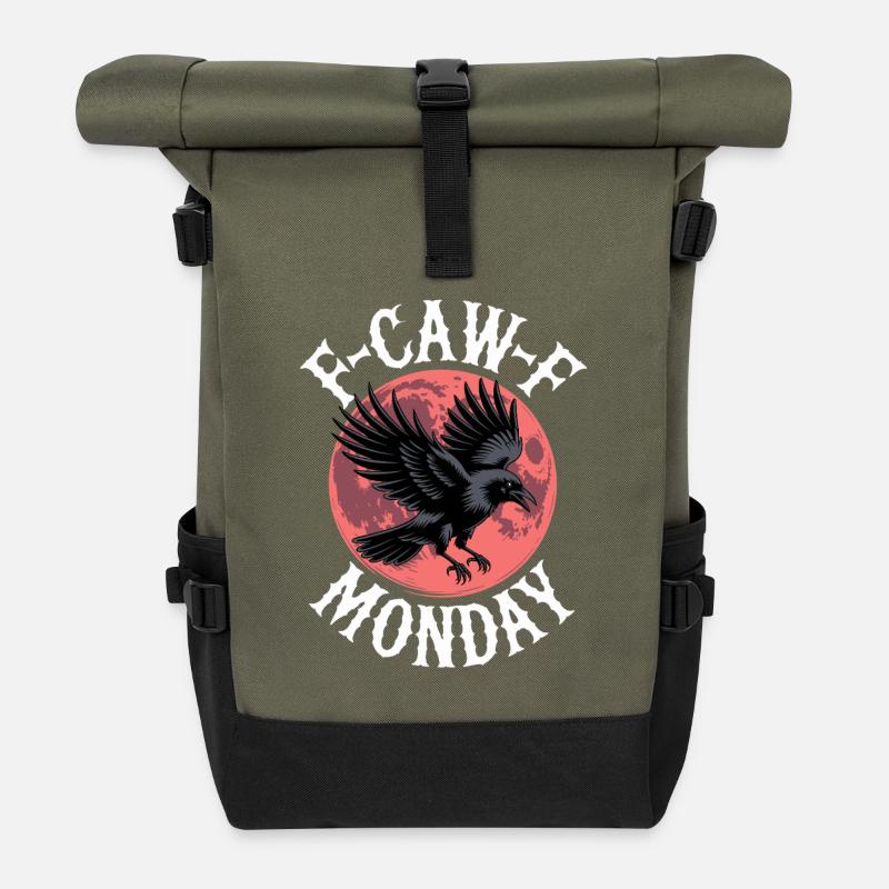 Corbeau Nuit au clair de lune Lundi - Sac à dos roll top - olive/noir