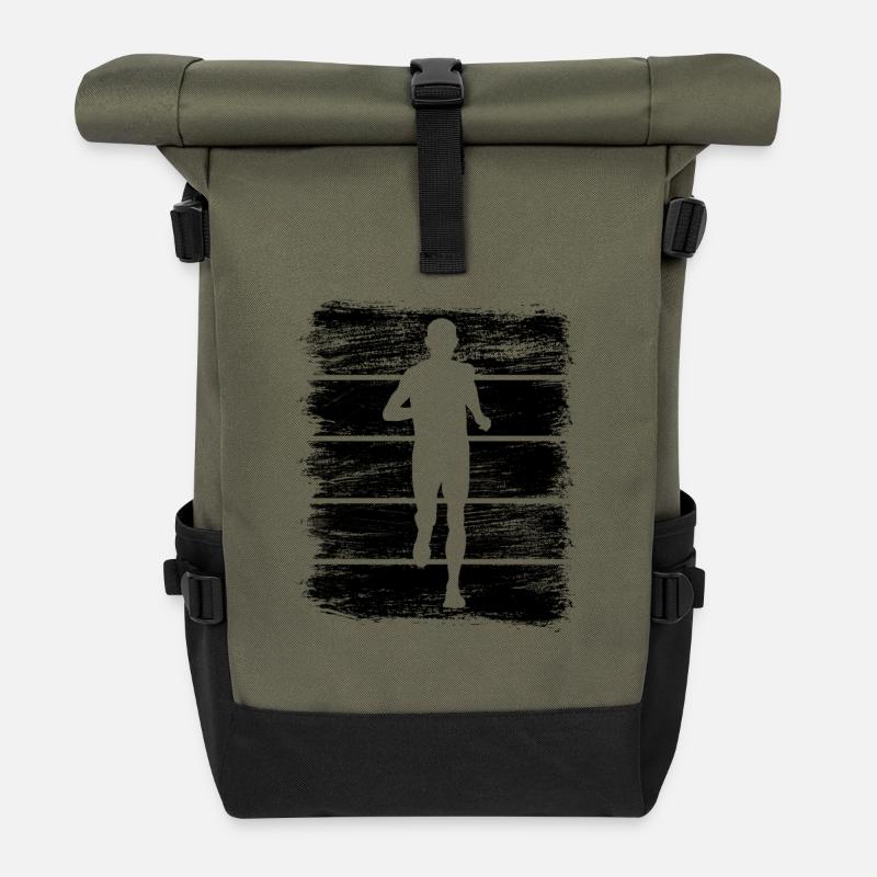Laufsport - Rolltop Rucksack - Olive/Schwarz