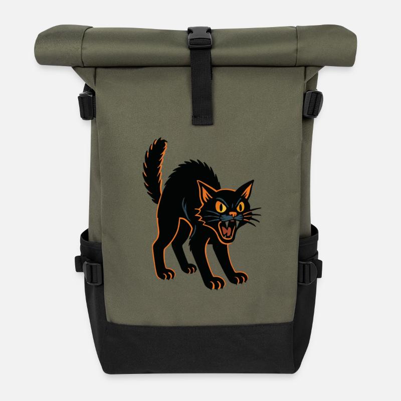 Cat Noir - Halloween - Pech - Rolltop Rucksack - Olive/Schwarz