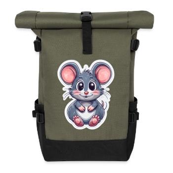 Maus - Rolltop Rucksack - Olive/Schwarz - Vorne