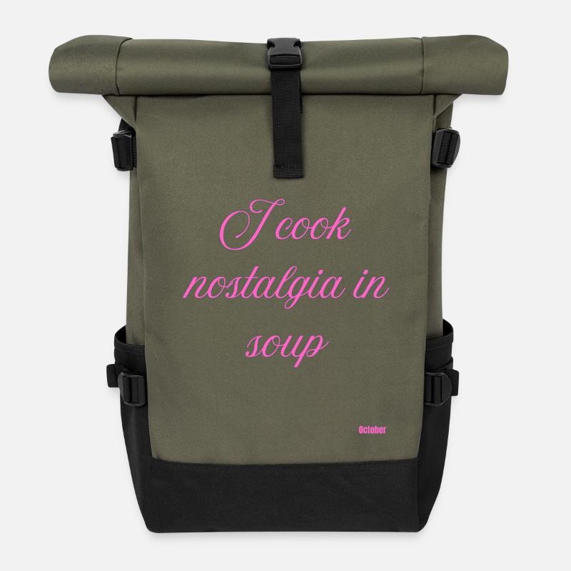 Ich koche Nostalgie in der Suppe - Rolltop Rucksack - Olive/Schwarz