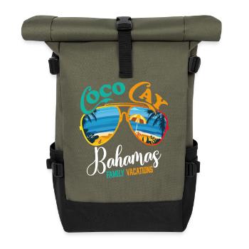 Vacances en famille aux Bahamas - Sac à dos roll top - olive/noir - Devant