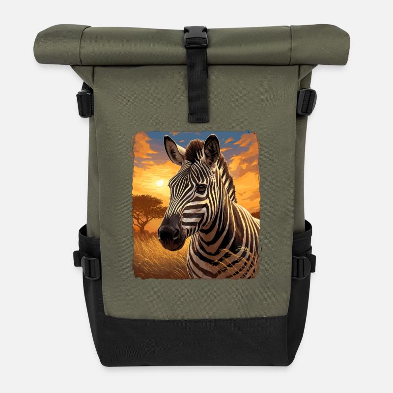 Zebras Zebra - Rolltop Rucksack - Olive/Schwarz