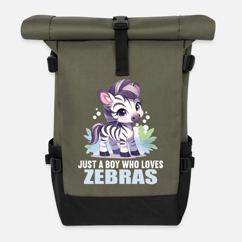Zebras Zebra - Rolltop Rucksack - Olive/Schwarz