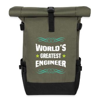 World's Greatest Engineer - Roll Top Backpack - olive/black - Front