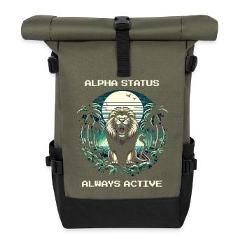 Alpha Status Active | Leo Domination Nature - Roll Top Backpack - olive/black - Front