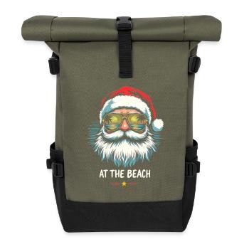 Weihnachtsmann At The Beach Strand Vibes - Rolltop Rucksack - Olive/Schwarz - Vorne