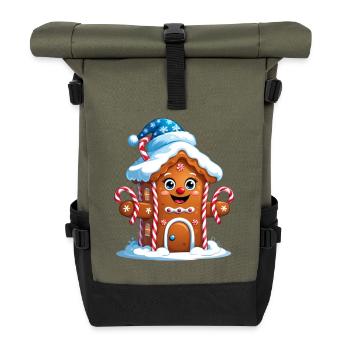Gingerbread Festhaus Fröhlich - Rolltop Rucksack - Olive/Schwarz - Vorne
