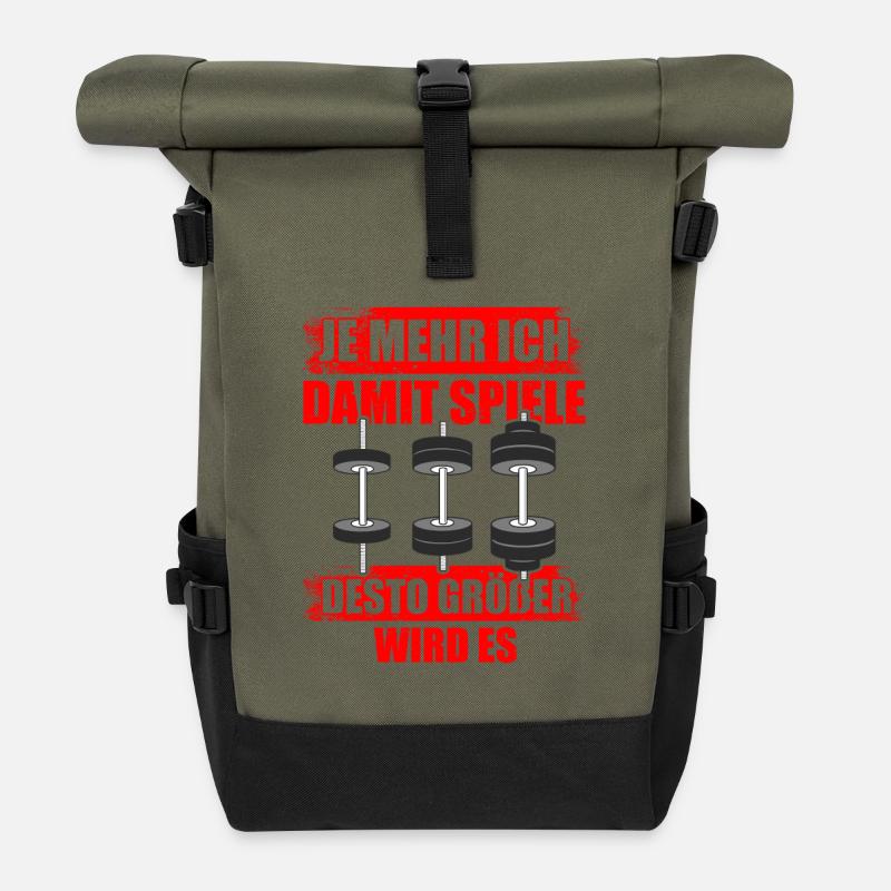 The more bodybuilding bodybuilders gym weight training - Roll Top Backpack - olive/black