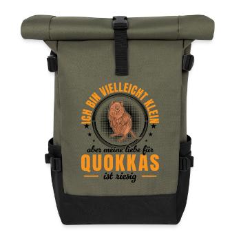 Quokka maybe small short-tailed kangaroo - Roll Top Backpack - olive/black - Front