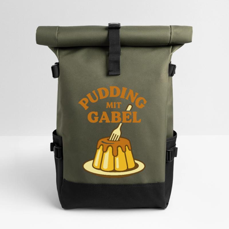 Pudding with fork Roll Top Backpack