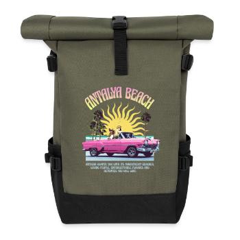 Antalya Beach Retro Design – Summer Vibes - Roll Top Backpack - olive/black - Front