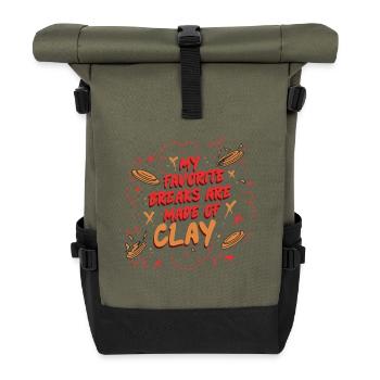 Clay pigeon shooting Target shooting - Roll Top Backpack - olive/black - Front