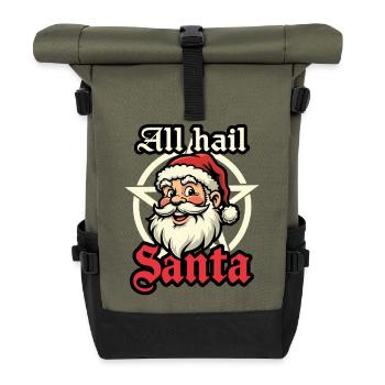 Heil dem Weihnachtsmann - Rolltop Rucksack - Olive/Schwarz - Vorne