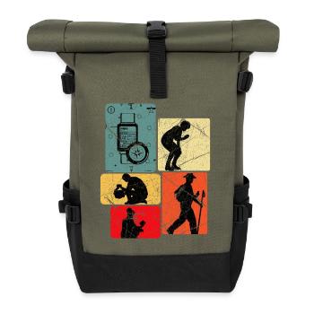 Geocaching - Rolltop Rucksack - Olive/Schwarz - Vorne