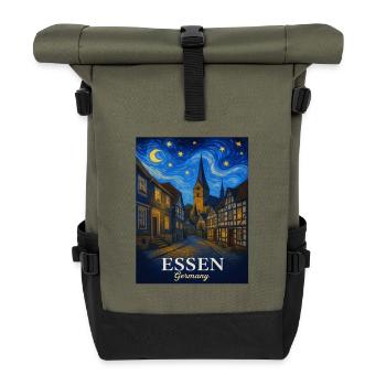 Nuit étoilée dans la vieille ville d’Essen - Sac à dos roll top - olive/noir - Devant