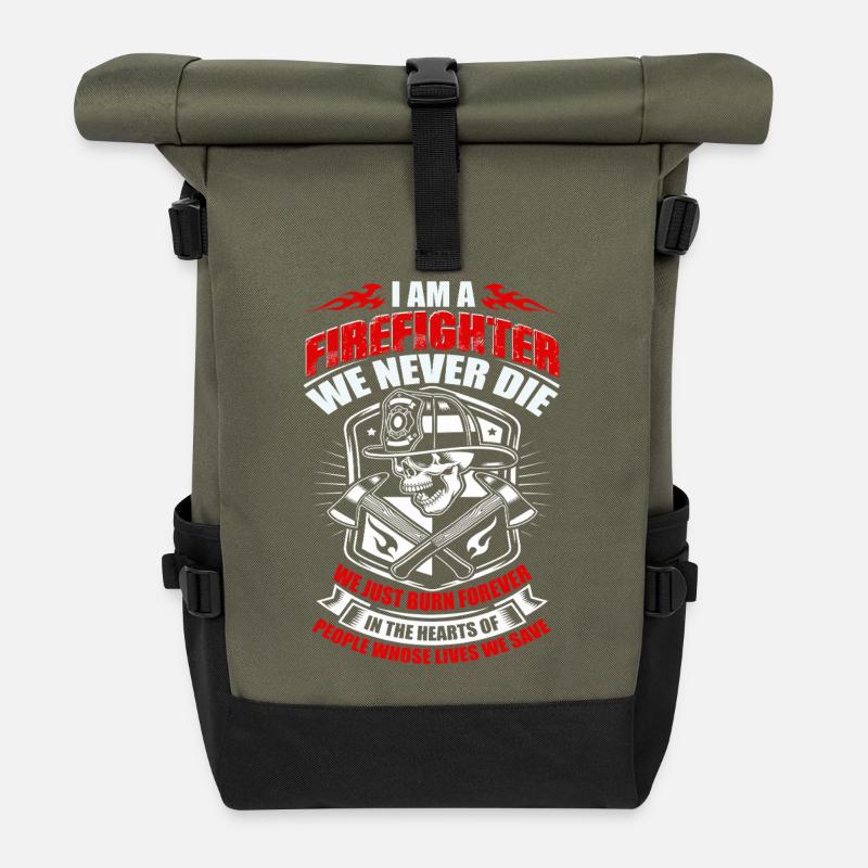 Feuerwehr - Rolltop Rucksack - Olive/Schwarz