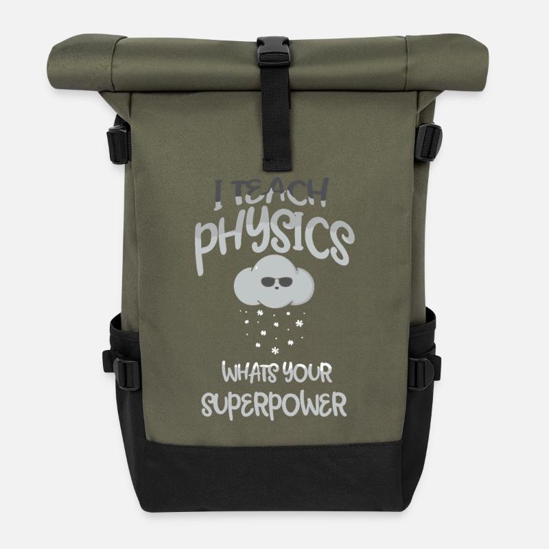Physik Phyiker Physikstudent Physiklehrer - Rolltop Rucksack - Olive/Schwarz