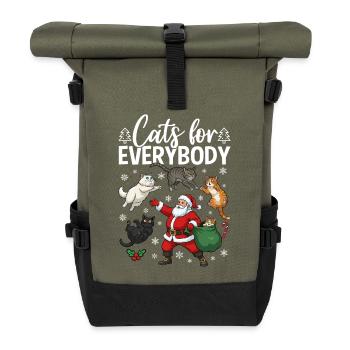 Cats For Everybody - Rolltop Rucksack - Olive/Schwarz - Vorne