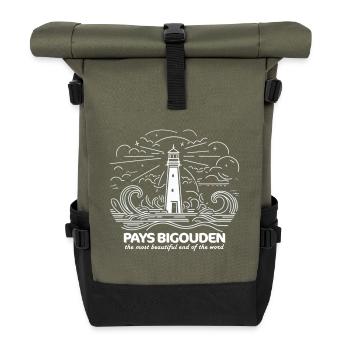Pays Bigouden Bretagne Pride Tradition Finistère - Rolltop Rucksack - Olive/Schwarz - Vorne