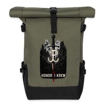 Honor i Krew Polnische Widerstandskunst - Rolltop Rucksack - Olive/Schwarz - Vorne