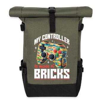 Building Blocks Gamer Gaming Brick Builder - Rolltop Rucksack - Olive/Schwarz - Vorne