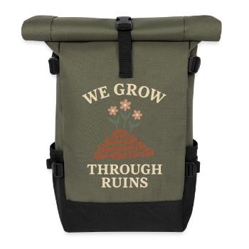Hopepunk Gentillesse Rébellion Soft Activisme Radical - Sac à dos roll top - olive/noir - Devant
