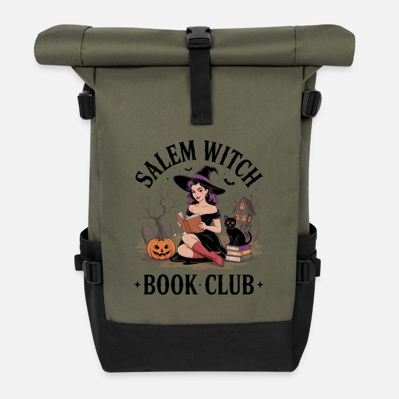 Hexenlese im Halloweenwald - Sac à dos roll top - olive/noir