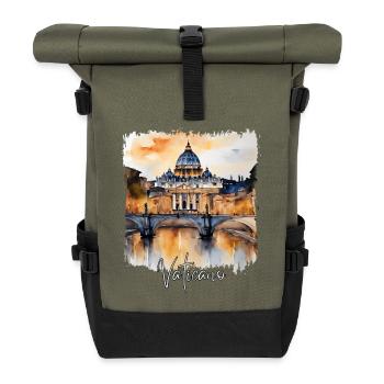 Aquarelle du Vatican - Sac à dos roll top - olive/noir - Devant