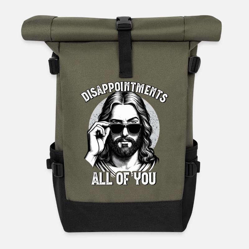 Jésus, Drôle Jésus-Christ, Catholique, Chrétien - Sac à dos roll top - olive/noir