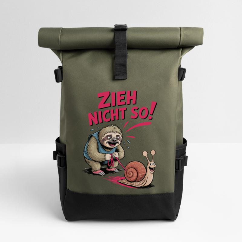 Don't Pull So Sloth Fun Sloth Saying Roll Top Backpack