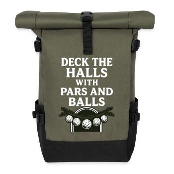 Décorez les salles avec des normales et des balles de golf de Noël - Sac à dos roll top - olive/noir - Devant