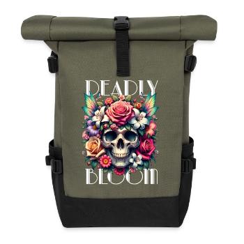 Fleurs Crâne Beauté Floraison - Sac à dos roll top - olive/noir - Devant