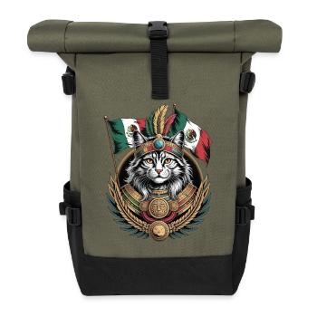 Maja Mexico Cat - Roll Top Backpack - olive/black - Front