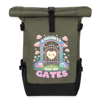 Humanité Égalité La bonté n’a pas de portes - Sac à dos roll top - olive/noir - Devant
