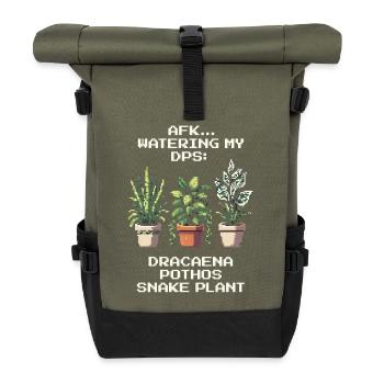 AFK Arrosage de mon DPS | Plantes Gamer Humour - Sac à dos roll top - olive/noir - Devant