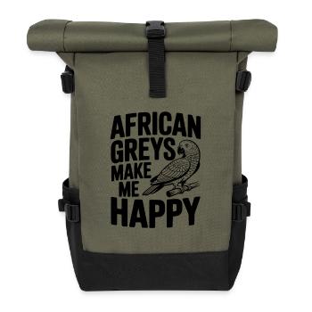 Afrikanische Grautöne machen mich glücklich - Rolltop Rucksack - Olive/Schwarz - Vorne