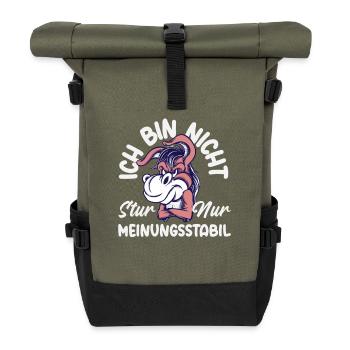 Not stubborn, just stable in opinion - Roll Top Backpack - olive/black - Front