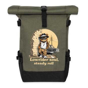 Lowrider Soul Bär - Rolltop Rucksack - Olive/Schwarz - Vorne