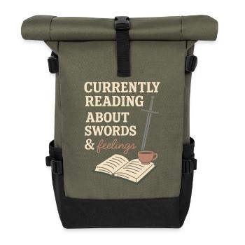 Booktok Fantasy Bookish Humor Geschenk Für - Rolltop Rucksack - Olive/Schwarz - Vorne