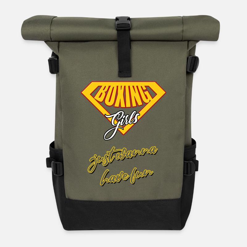 Boxeuse Fille - Sac à dos roll top - olive/noir