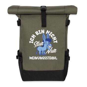 Not stubborn, just stable in opinion - Roll Top Backpack - olive/black - Front