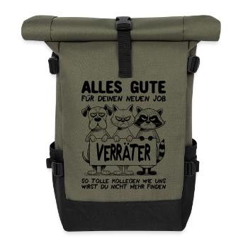 Collègue d’adieu Cadeau d’adieu Changement d’emploi - Sac à dos roll top - olive/noir - Devant