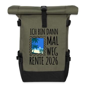 I'll be gone | Rente 2026 - Pension - Roll Top Backpack - olive/black - Front