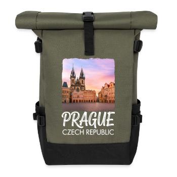 Prag Tschechien - Rolltop Rucksack - Olive/Schwarz - Vorne