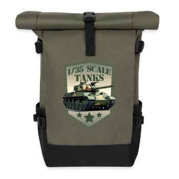 Bouclier de patch des chars à l’échelle 1/35 - Sac à dos roll top - olive/noir - Devant