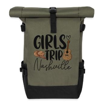 Girls Trip Nashville - Roll Top Backpack - olive/black - Front